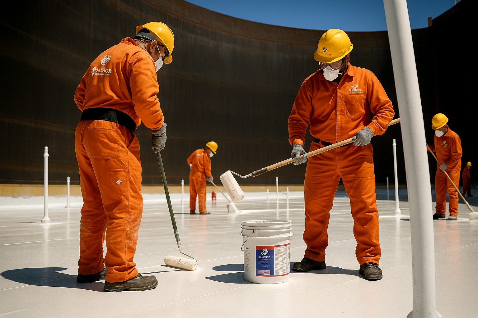 Aplicación impermeabilizante rodillo techo industrial Tampico JALMOR