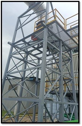 Estructura metálica con pintura anticorrosiva y plataforma mantenimiento JALMOR Altamira