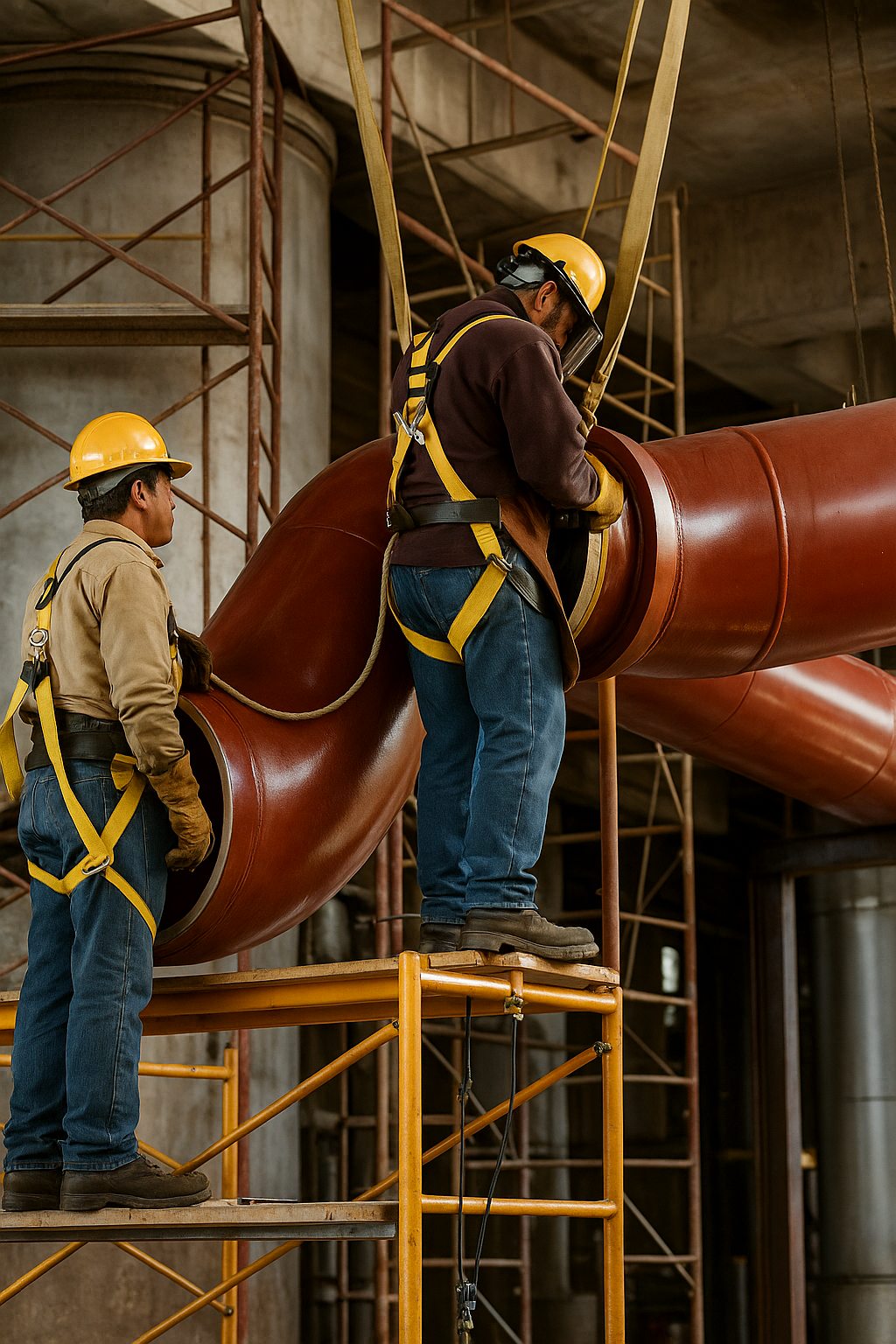 Mantenimiento tubería industrial altura andamio Tampico JALMOR