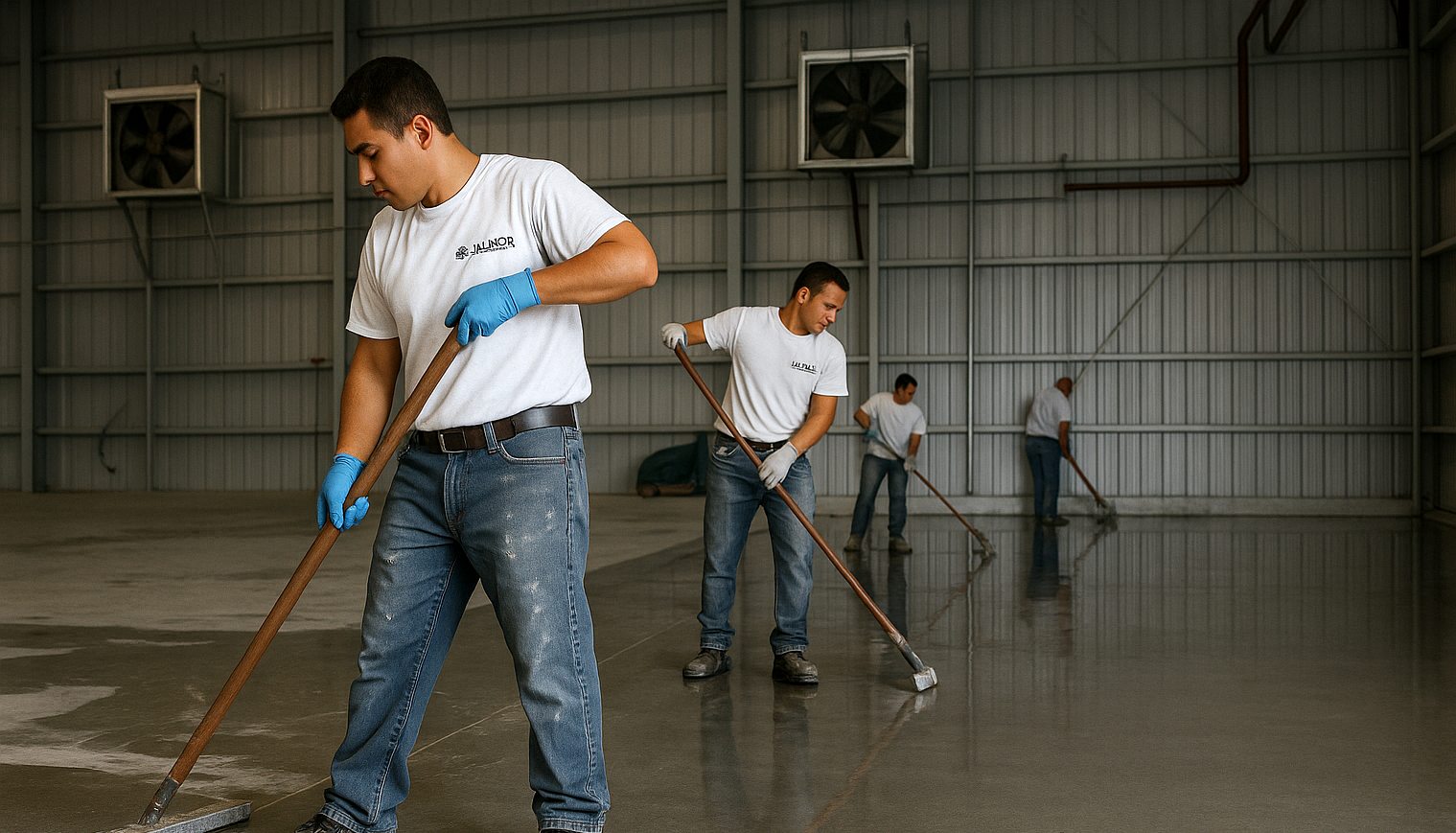 Equipo JALMOR aplicando pintura epóxica industrial nave Tampico