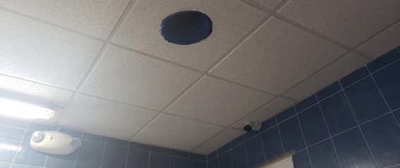 Plafón suspendido terminado en instalación industrial JALMOR Altamira Tamaulipas